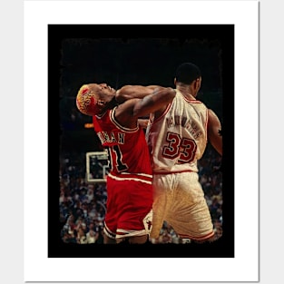 Dennis Rodman vs Alonzo Mourning, 1998 Posters and Art